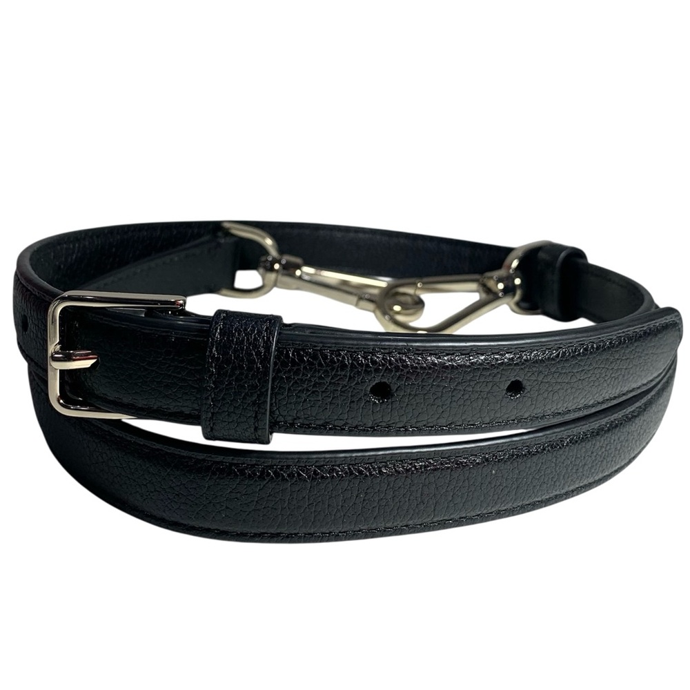 kate spade Bag Replacement Shoulder Strap Leather Black Logo Silver Tone